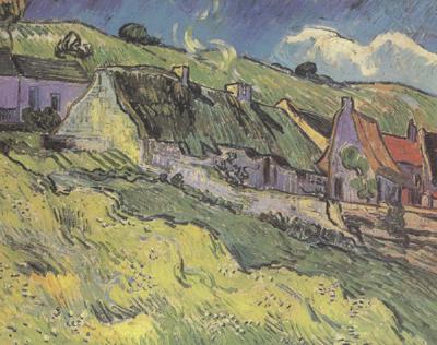 Vincent Van Gogh Thatched Cottages (nn04) oil painting image
